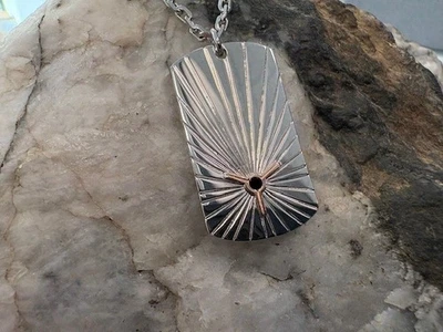 Clogau Silver & 9ct Rose Gold Yr Wyddfa Summit Tag Pendant £200 off Rare - Изображение 1 из 4