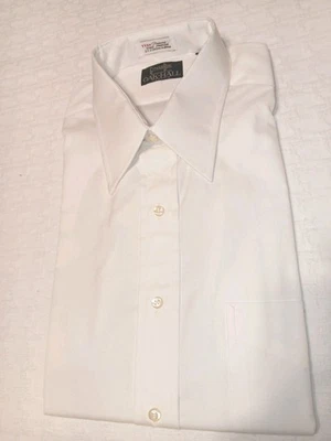 NIP Vintage 16-35 LG WHITE SHIRT GITMAN BROS Men Button Up Oxford COLLAR STAYS - Image 1 of 4