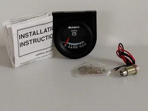 Voltímetro Sunpro 2" Vintage Bisel Negro/Negro CP7985 OS 0-18V 1990 - Nuevo - Imagen 1 de 2