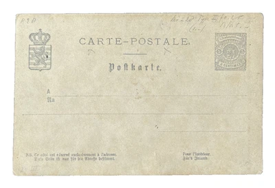 LUXEMBOURG EARLY VINTAGE UNUSED 5.c postal card 1879 - Image 1 of 2