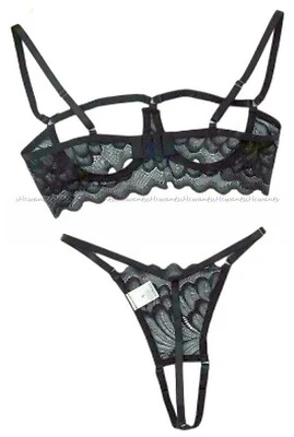 BH Slip Set offen sexy Porno open ouvert Höschen Hebe Panty Hipster XXX geil Sex - Bild 1 von 4