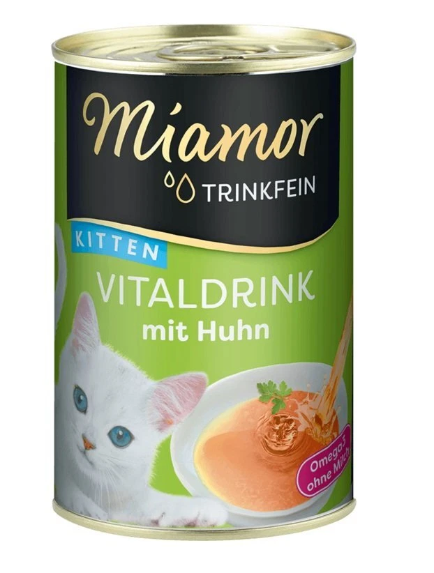 MIAMOR Trinkfein Suppe Vitaldrink mit Huhn für Kätzchen 12x135 g