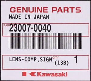 Kawasaki Turn Signal Lamp Lens Part Number - 23007-0040