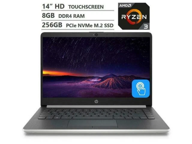 HP 14-dk0736ms 14 inch (256GB, AMD Ryzen 3, 2.60GHz, 8GB) Notebook/Laptop -... - Image 1 of 1