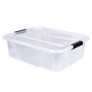 Kunststoffbox mit Deckel Lagerbox Regalbox Aufbewahrungsbox Transparent 21L - Bild 1 von 5