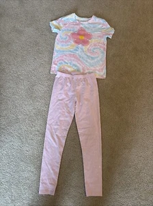 Girls 10/12 Flip Sequin Flower Easter Shirt & Glitter Pink Legging Outfit - Picture 1 of 11
