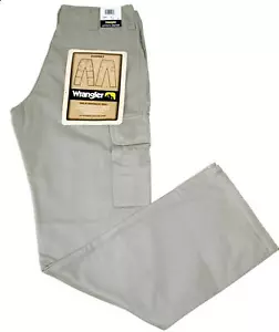 Jeans da combattimento Wrangler Summit Cargo grigio argilla nuovi autentici da uomo - Foto 1 di 4
