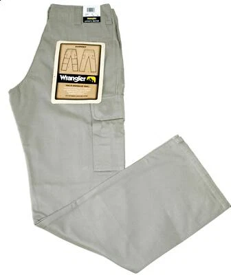 Nuevos pantalones de mezclilla de combate Wrangler Summit Cargo gris arcilla auténticos para hombre