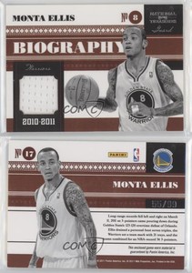 2010-11 Playoff National Treasures Biography Materials /99 Monta Ellis #17