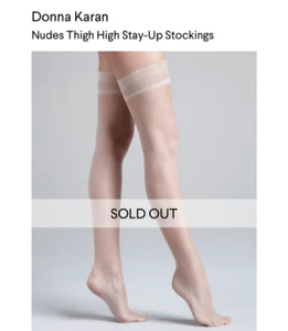 2 New Donna Karan Packages of thigh high Dk Ivory hosiery nylons stay ups M/L - Picture 1 of 4