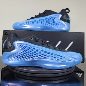 Adidas AE 1 J Low Basketball Sneaker Shoes Blue Black JQ6130 Kid's Sz 5 - Picture 1 of 7