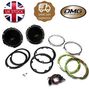 7" HEADLAMP BOWLS REPLACEMENT KIT AUSTIN HEALEY, TRIUMPH, MORRIS, MINI, MG - Picture 1 of 2