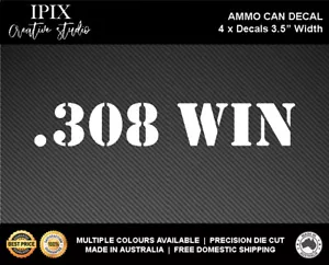 4 X AMMO CAN DECALS .308 WIN - 3.5" WIDTH - Picture 1 of 2