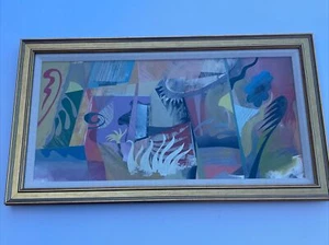 ABSTRACT PAINTING SIGNED MYSTERY CUBIST CUBISM EXPRESSIONISM MODERNISM MARSO - Picture 1 of 16