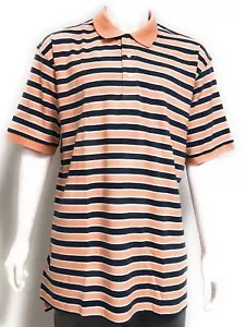 Polo de golf para hombre 100 % peinado algodón a rayas manga corta nuevo con etiquetas talla XXL (2XL) - Imagen 1 de 1