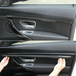 Carbon Fiber Inner Door Panel Strip Trim For BMW 3 4 Series GT 2013-2019 4Pcs - Picture 1 of 8