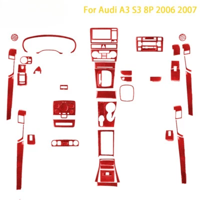 Accesorios para Audi A3 S3 8P 2006-2007 rojo fibra de carbono interior coche ventilación  Foto 1 de 4