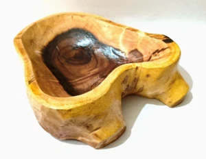 natural live edge wooden irregular solid weird wood rustic burled salad bowl - Picture 1 of 10