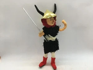 Handmade Viking Doll Figure ~ Cloth, Cardboard, Fabric ~ 8" Tall - Picture 1 of 7