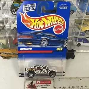 VTG 1998 HOT WHEELS BLUE CARD #858 WHITE HUMMER HUMVEE 1/64 MIP CHINA - Picture 1 of 4