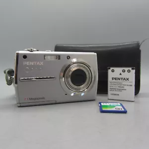 Pentax Optio T30 7.1MP Compact Digital Camera Silver Tested - Picture 1 of 10