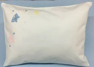 Cotton Hand Embroidered Butterflies Pillow Case 12"x 16" Ships Free! - Picture 1 of 4