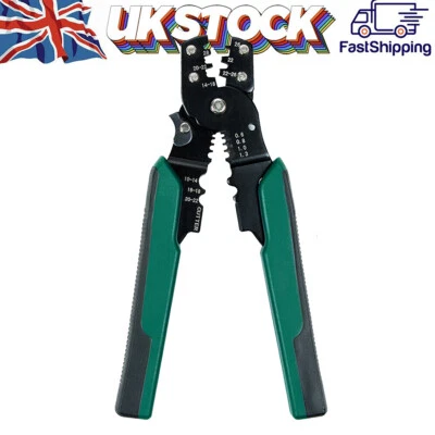 Terminals Crimping Kit 8" Ratchet Crimper Plier Cable Wire Electrical Crimp Tool