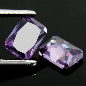Natural Certified Brazil Purple Amethyst 5x3 MM Emerald Pair Unheated Gems OR02 - Picture 1 of 6