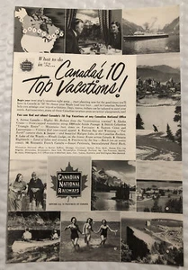 Vintage 1951 Canadian National Railways Original Print Ad - Top Vacations - Bild 1 von 1
