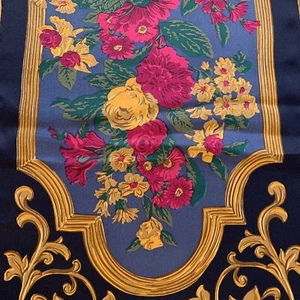 Vintage Ellen Tracy Seidentuch Floral Gothic 11"×57" Dark Academia Rechteck - Bild 1 von 5