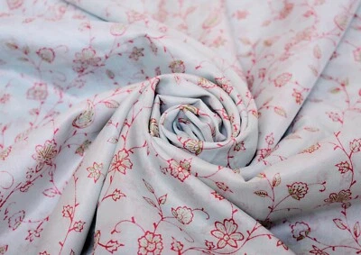 Vintage Indian Saree Pure Silk Woven Silk Brocade Antique Banarasi Fabric Blue - Image 1 of 3