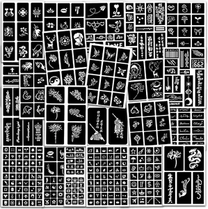 550+ PCS Temporary Tattoo Stencils with Body Painting Pen,24 Sheets Henna Tattoo - Picture 1 of 12