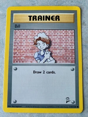 Pokemon TCG Bill Trainer  118/130  Base Set 2  WOTC 2000 Uncommon card excellent - Image 1 of 2