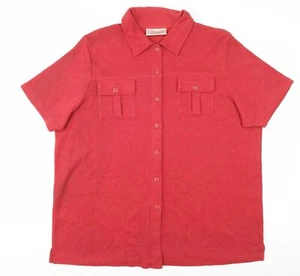Ann Harvey Women's Red Button-Up Shirt, Size 18 - Picture 1 of 12