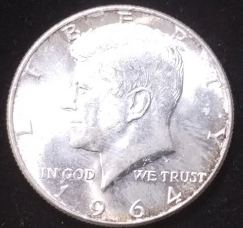1964 Kennedy Half Dollar BU Silver Cover
