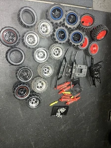 Lot Of 20 Rc Car Replacement Tires  Shocks Rails New Bright Used Plus More Lot - Picture 1 of 10