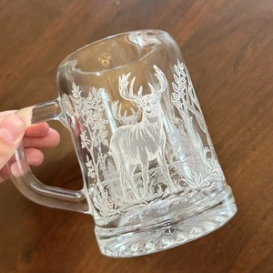 Beautiful Alwe Clear Frosted Glass Deer Design Mug - Picture 1 of 8