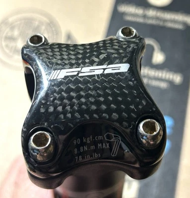 FSA OS-150 Alloy Road Stem 31.8mm +/- 6° 1-1/8" 110mm  Carbon Faceplate - Image 1 of 4