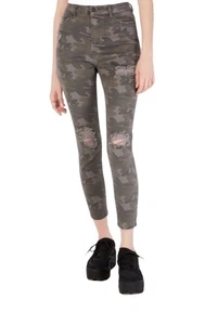 Vanilla Star Super High Rise Skinny Jeans Distress Camouflage Jeggings Size 1/25 - Picture 1 of 10