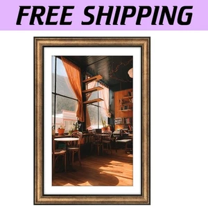 Stylish 15x21 Inch Dark Gold-Brown Frame with White Mat for Elegant Displays - Picture 1 of 9