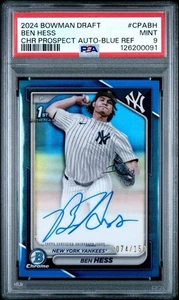 Ben Hess 2024 Bowman Chrome 1st Draft True Blue Refractor Auto /150 - Picture 1 of 3