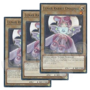 Yugioh - Lunar Rabbit Omajinai x 3 - 1st Edition NM - Plus Free Holo Card - Picture 1 of 1
