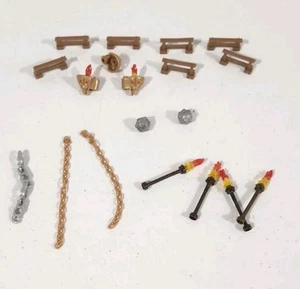 Mega Bloks Pyrate Pirate CHAIN Wall Torches Rail Replacement Parts Lot - Picture 1 of 3