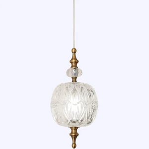 Antique Delicate Decorative Pattern Glass Ceiling Pendant Lighting Adjustable Mi - Picture 1 of 12