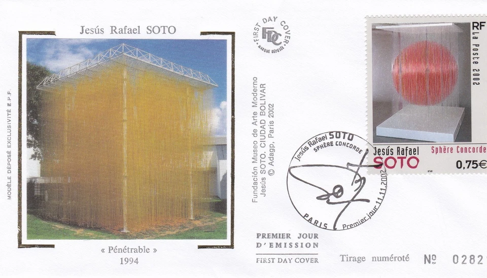 France 2002 FDC Jesus Rafael Soto yt 3535 - Image 1 of 1