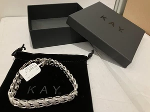 Kay Jewelers Natural Diamond over Sterling Silver Curb Chain Bracelet - Picture 1 of 2