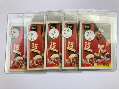 Christian Okoye 1988 TOPPS NFL FOOTBALL ROOKIE CARD #363 Kansas City Chiefs RC - Image 1 of 2