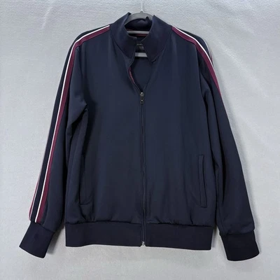 Zara Menswear Large Track Jacket Full Zip Blue Striped Trim Casual Modern Sporty - Image 1 of 4