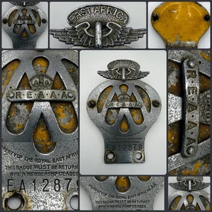 Ostafrika AA Auto Plakette R E A A Oldtimer Original - Bild 1 von 7