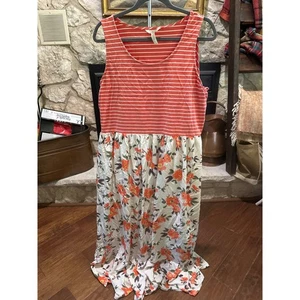 Maxi Vestido Matilda Jane Naranja Rayas Floral Niñas Talla XXL - Imagen 1 de 3